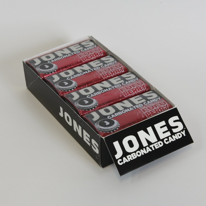 JONES Soda Carbonated Candy, Fufu Berry, Pack of 8