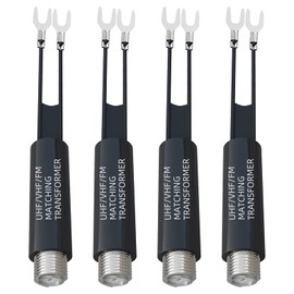 Cleqee 2pcs 75Ω-300Ω Antenna Matcher F Type Female Feeder Antenna Converter Antenna Wire for TV TV FM Antenna Tuner Boombox Mini Composer Coaxial Cable Antenna Conversion Plug HF/VHF/FM Converter