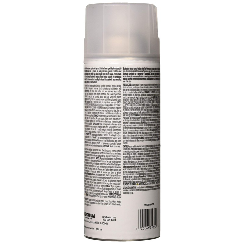 Varathane 318289 Spray Triple Thick Polyurethane, 11.25 oz, Matte