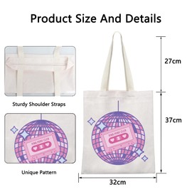 POFULL Singer Song Gift Music Lovers Gift Pop Music Fans Tote Bag Singer Fans Gift Pink Disco Shoulder Bag (PINK PONY CA)