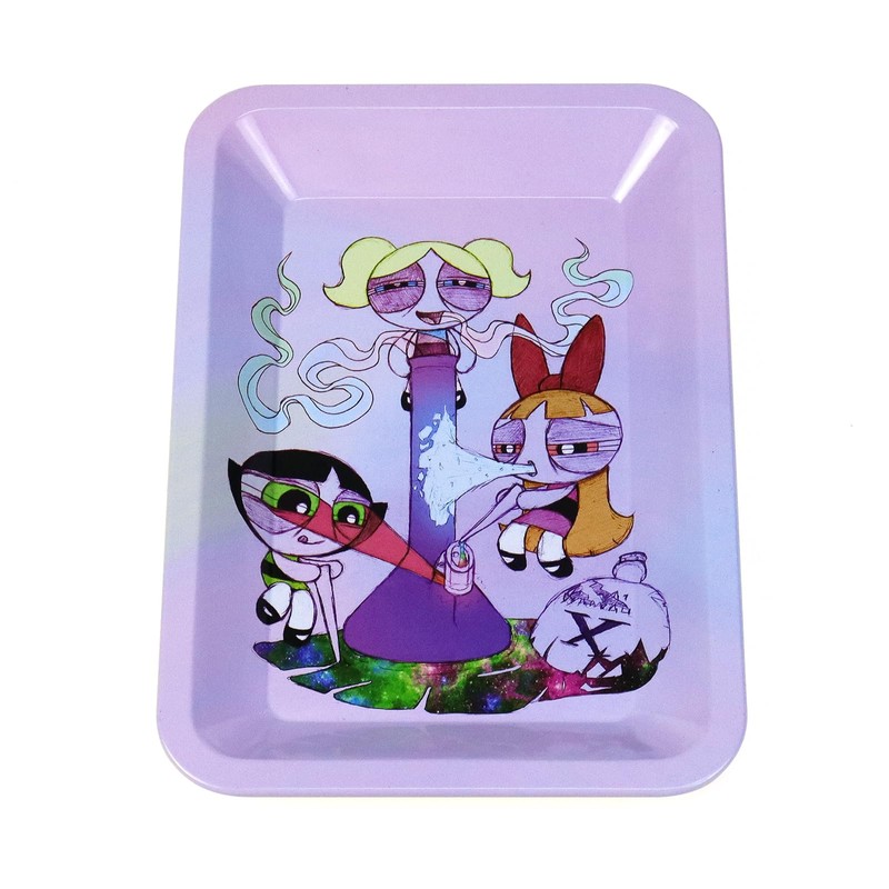 Rolling Trays Premium Metal Tray with Design - Perfect Size