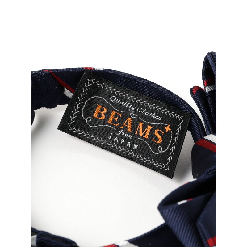 Beams Plus Men's Necktie, Wide Regimental Bowtie, navy