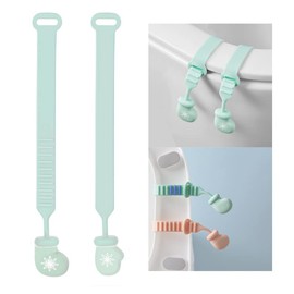 VEINTI+1 Xmas Toilet Seat Lid Lifter Handle Toilet Seat Cover Lifting Handle Christmas Stockings Gloves Flexible Toilet Seat Lifter Prevent Contact with The Toilet Ring For (Green)