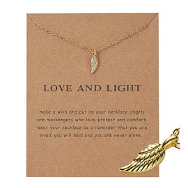 Friendship Gift Necklaces for Women Girls Love and Light Gifts Necklace for Mom Daughter Aunt Sister Niece Angel Wing Necklaces for Best Friends BFF
