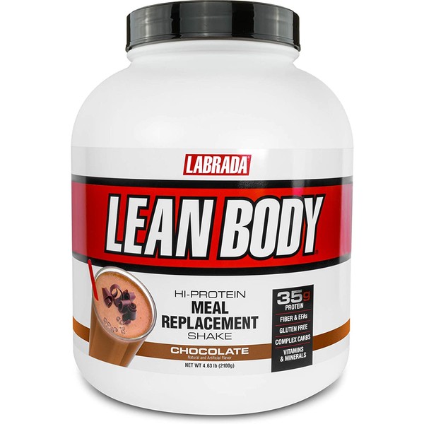 Lean Body All-in-One Chocolate Meal Replacement Shake. 35g Protein, Whey Blend, 7g Healthy Fats & Fibre, 22 Vitamins and Minerals, No Artificial Colours, Gluten Free, (4.6lb Jug) LABRADA