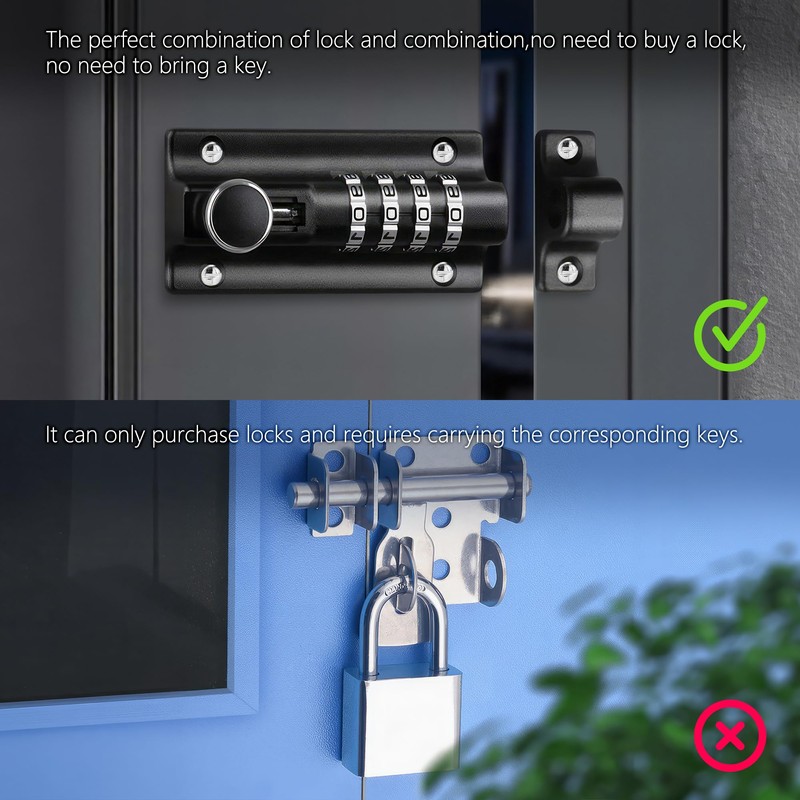 Kitmose 2 Pack Black Combination Lock, Rust Resistant, 4 Digit