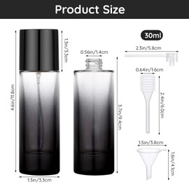 Segbeauty 1oz Perfume Spray Bottle, 3pcs 30ml Glass Travel Bottle Refillable, Travel Cologne Sprayer for Men, Black Portable Empty Cologne Atomizer, Perfume Making Kit for Women, Mini Spray Bottles