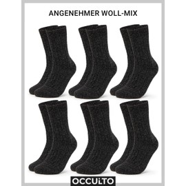 Occulto Men's Norwegian Socks Pack of 6 (Model: Finn), charcoal
