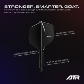 GOAT - Air Black No6 Flights Short, 3 Plastic Dart Flights with Shaft, Dart Accessories