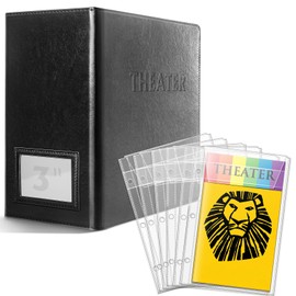 tutata 3 inch Binder with Sleeevs, for Broadway and Theatre Program, Theater Program Holder with Cover, 40 Sleeves, Fits 5.5 × 8.5 Programs from Mid 1980s to Modern
