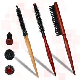3 Pcs Professional Thin Hair Styling Brush, Quiff Roller Brushes, Hair Teasing Brush for Women, Bristle Brush for Slicking Back Hai