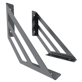 Sossai Set of 2 GSHR Truss Shelf Brackets, 200 x 200 mm, Steel, Wall Brackets, Shelf Brackets for Shelf, Anthracite, Decorative Design
