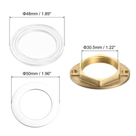 QUARKZMAN Set of 2 Open Tap Lock Nut Mounting Bracket, Open Faucet Horseshoe Mounting Loose Repair Nut Durable Washers and Rubber Washer, Brass