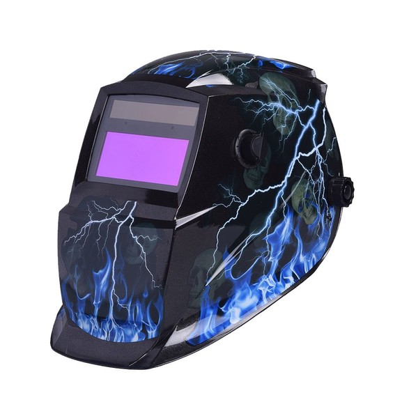 Nuzamas Solar Powered Auto Darkening Welding Helmet Mask Weld Face Protection for Arc Tig Mig Grinding Plasma Cutting with Adjustable Shade Range DIN4/9-13 UV/IV protection DIN16
