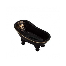 MAISONICA Black Gold Soap Dish Holder Ceramic Bathroom Decor Accessory Le Bain