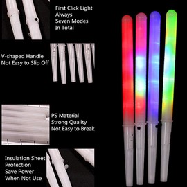 LED Cone 7 Color Modes Non Slip V Shaped Handle LED Glowing Sticks for Cotton Candy Machine (White)