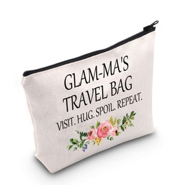 POFULL Glam-ma Gift Grandma Gift Glam-ma Birthday Christmas Gift Grandma Travel Bag Makeup Bag (Glam-ma Travel Bag)