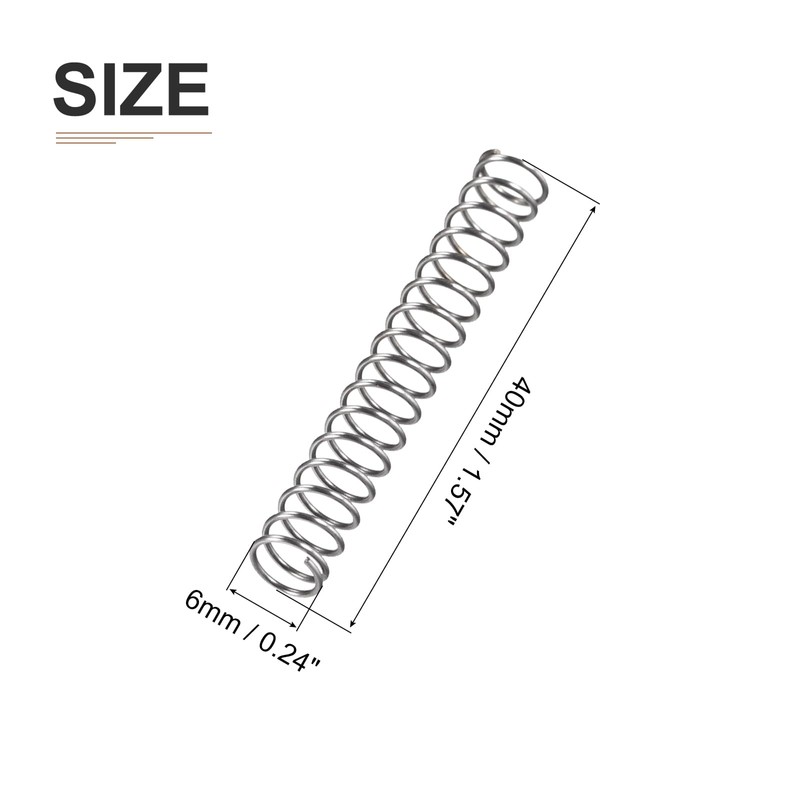 DTGN 0.6x6x40mm(DxODxL) Compression Spring - 10Pack - Good for Machinery
