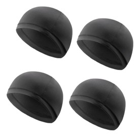 FDJZXW 4 Stück Cooling Fahrradmütze Unter Helm,Mütze Unter Fahrradhelm,Laufmütze,Weich und Atmungsaktiv,Schweißableitend und Schnelltrocknend,zum Radfahren,Motorradfahren,Wandern(Schwarz)