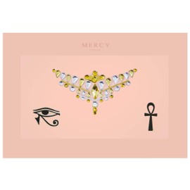 Cleopatra Egyptian Face Jewels ✮ Mercy London Egyptian Costume Accessories Face Gems Jewels All In One Festival Headpiece Stick On