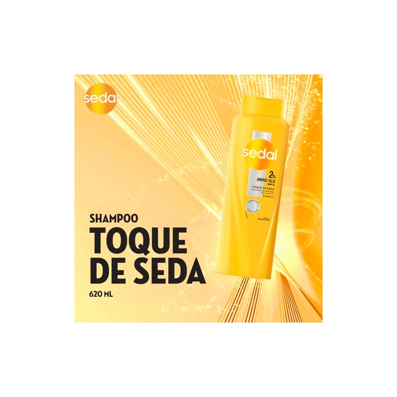 Sedal Shampoo Toque de Seda, 2% Amino-Silk Complex. 100 h