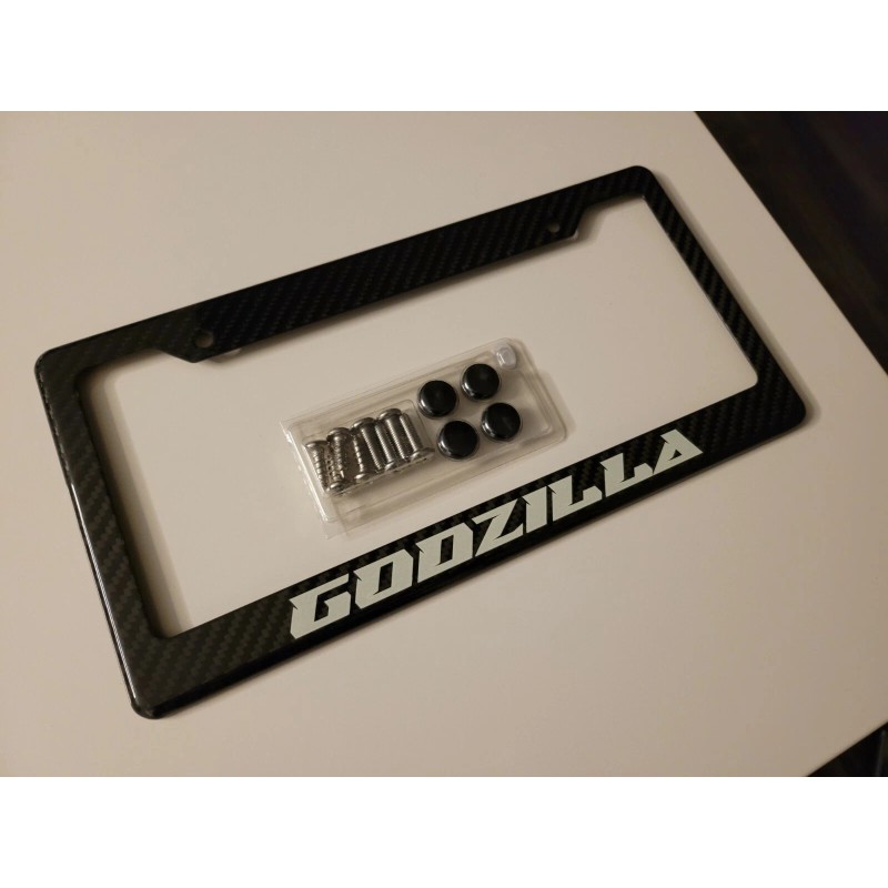 Godzilla GTR (Glowing) Godzilla GTR 100% Carbon Fiber License Plate