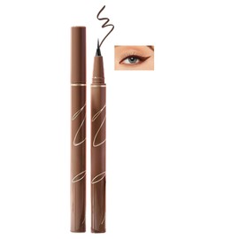 Natural Brown Waterproof Liquid Eyeliner Pen, Smudge-Proof, High Pigment, Quick-Dry Formula, Ultra-Fine Tip for Sharp and Smooth Lines, Suitable for All Eye Shapes and Styles
