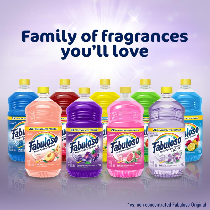 Fabuloso Multi-Purpose Cleaner & Floor Cleaner, 2X Concentrated, Lavender Scent,