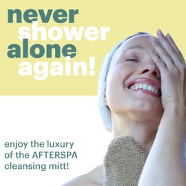 Cleansing Sisal Mitt by Afterspa, Body Scrubber Shower Mitt, Body Exfoliator, Vegan and Cruelty Free