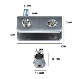 Pack-of-4 Glass Door Pivot Hinges No Drilling Hinge Clamp for Shower Cabinet Cupboard Door with 5-8mm Thickness Perspex, Stainless Steel