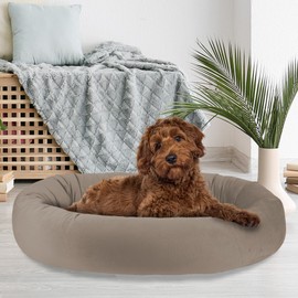 Arlee Orbit Orthopedic Memory Foam Dog Bed - Premium, Durable, Washable, and Easy to Clean Fabric, Chew Proof Pet Bed for Large and Extra Large Dogs, Designed for Ultimate Comfort - Cobblestone(L)