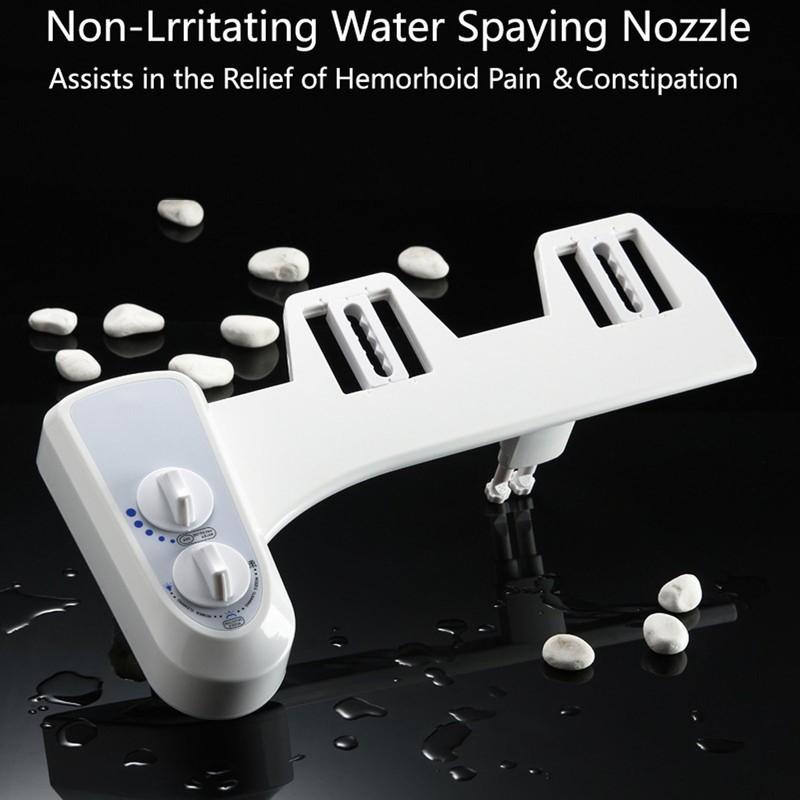 Bidet Attachment Self Cleaning Dual Nozzle Adjustable Water Pressure Cold