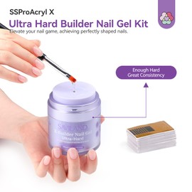 SAVILAND Pro Builder Nail Gel Kit Ultra Hard: Air Cushion Design Clear Hard Gel for Nails Castor Oil VE Gel Builder for Nails with Nail Forms Nail Brush for Nail Strengthening Nail Extension Nail Art