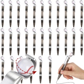 Zhanmai 24 Pcs Novelty Baseball Sports Ballpoint Pens Baseball Party Favors Cool Writing Pen for Students Supplies Stationery School Office Decor(Black)