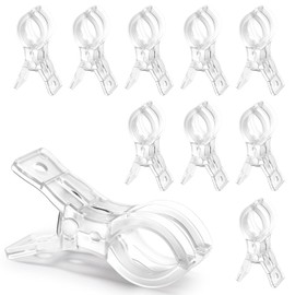 RELBRO Spring Clamps, 3.5 Inch Clear Plastic Clips for Balloon Arch Backdrop Craft Decoration Projects, Invisible Design, 10 Pcs