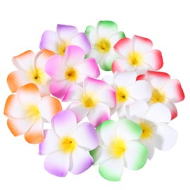 FRCOLOR Plumeria Hair Clips 3.5 Inch Hibiscus Flower Hawaiian Headpiece Hair Accessories for Beach Luau Party Wedding Women and Girls 12 Pieces
