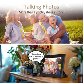 10.1" Digital Picture Frame, CozylaHome HD Touch Screen Digital Photo Frame w/Unlimited Storage, Sharing Photos & Videos, AI Enhanced Photo, Remote Gift Setup, Perfect for Father's Day & Birthday Gift