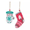 Melrose Wood Mitten and Stocking Ornaments (Set of 12)