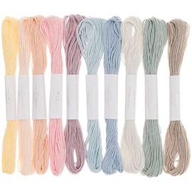 Rico Design Embroidery Thread Set, 10 Pieces, Pastel