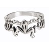 Sterling Silver Three Little Frogs Ring Size 10