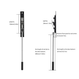 TOGU 2 Pack Solid Lever Extension Flush Bolt Latch Slide Bolt Lock in 6" 8" 10" 12",Concealed Security Door Lock for French Doors,Composite Doors,Wood Doors,Double Doors,Matte Black Finish-12"