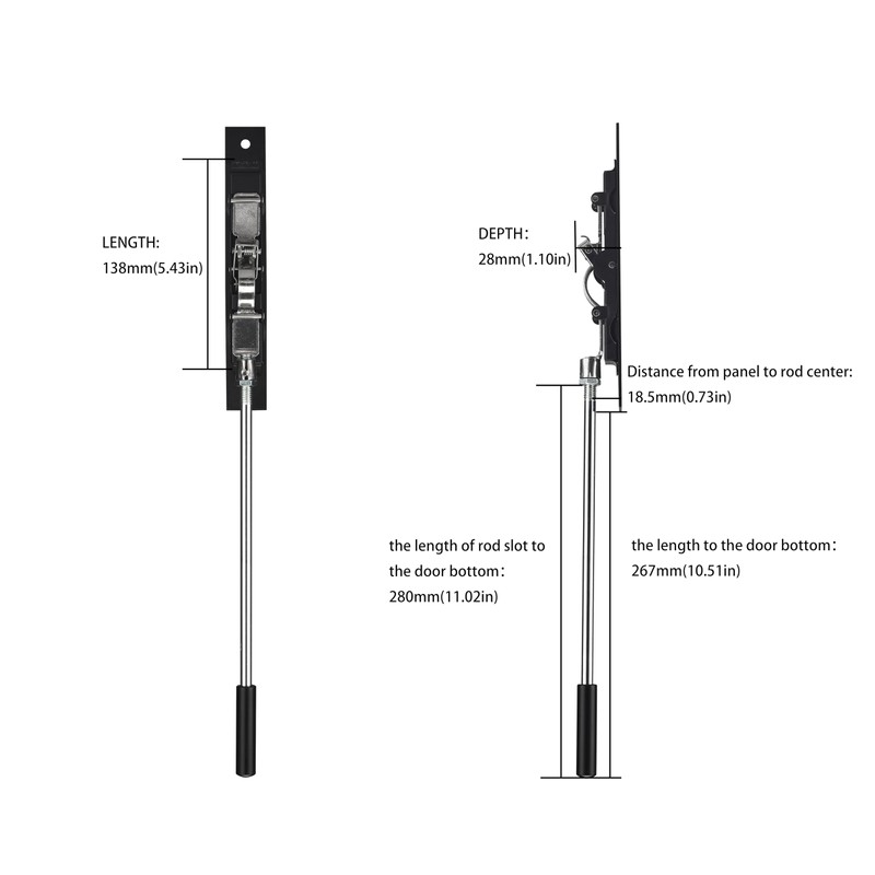 TOGU 2 Pack Solid Lever Extension Flush Bolt Latch Slide