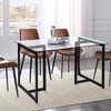 FurnitureR Glass Dining Table 55.1 Inch, Modern Elegant Rectangular Multipurpose