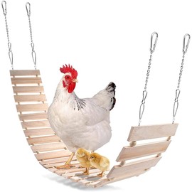 Roczential Chicken Toy Chicken for Hens Natural Wood Chicken Ladder Chicken Swing Chicken Perch for Birds Poultry Rooster