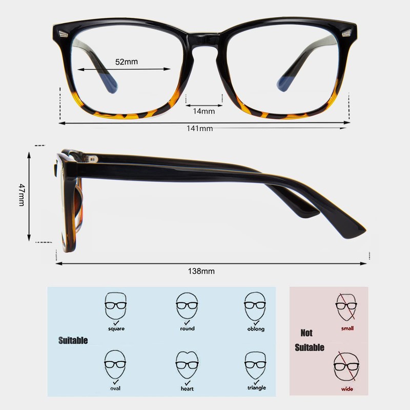 MAXJULI Blue Light Blocking Glasses,Computer Reading/Gaming/TV/Phones Glasses for Women Men(Black/Leopard)