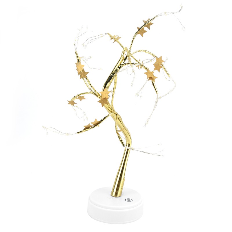 72LEDs Light Tree Shape USB Or Battery Powered Golden FivePointed