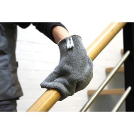 Vikan 691218 Microfiber Glove, Grey, 260 mm Length, 200 mm Width, 8 mm Height,