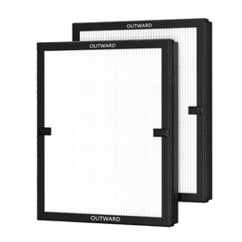 E-200 True HEPA Filters Replacement Fit for Lunino E-200 Air Purifier Filter, 3 Stage Strong and Efficient Filtration System with Activated Carbon Filter, 2 Pack