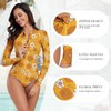 Durio Rash Guard Long Sleeve One Piece Swimsuits for Women
