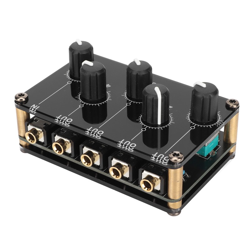 Mini Stereo 4 Channel Line Mixer Low Noise Professional 4